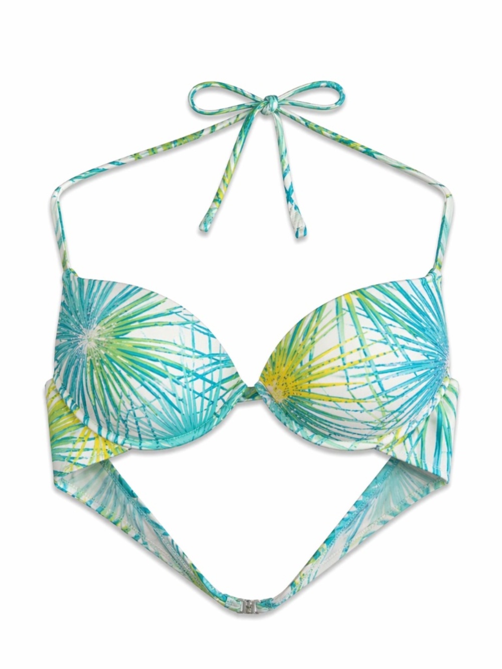 4/$20➡️ Vintage 80s Tropical Print Halter Bikini Top – Size S/M GUC